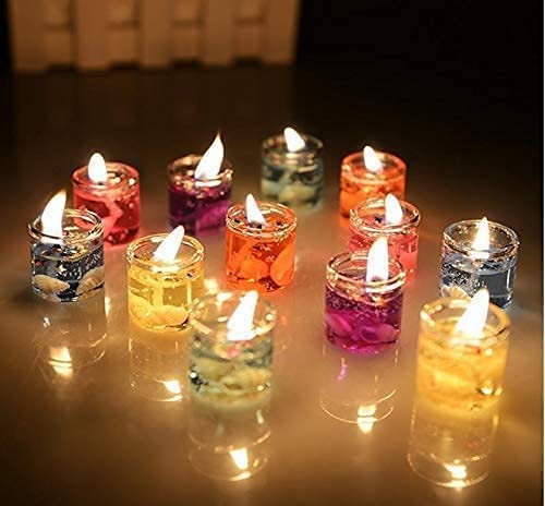 Set of 12 Smokeless Glass Jelly Candles – Mini Romantic Home Decor