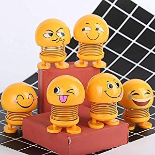 6 Pcs Cute Emoji Bobble Head Dolls – Fun Decor for Home & Car!