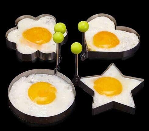 Pack of 4 Stainless Steel Egg Shapers – Star, Heart, Round, Flower