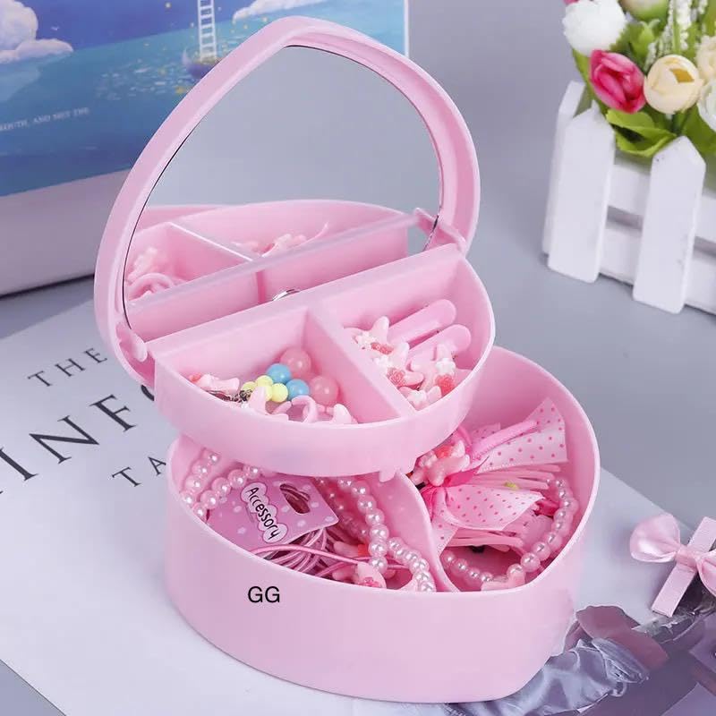 Heart-Shaped Jewelry Box for Baby Girls – Cute Makeup Organizer