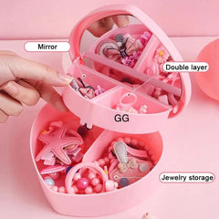 Heart-Shaped Jewelry Box for Baby Girls – Cute Makeup Organizer